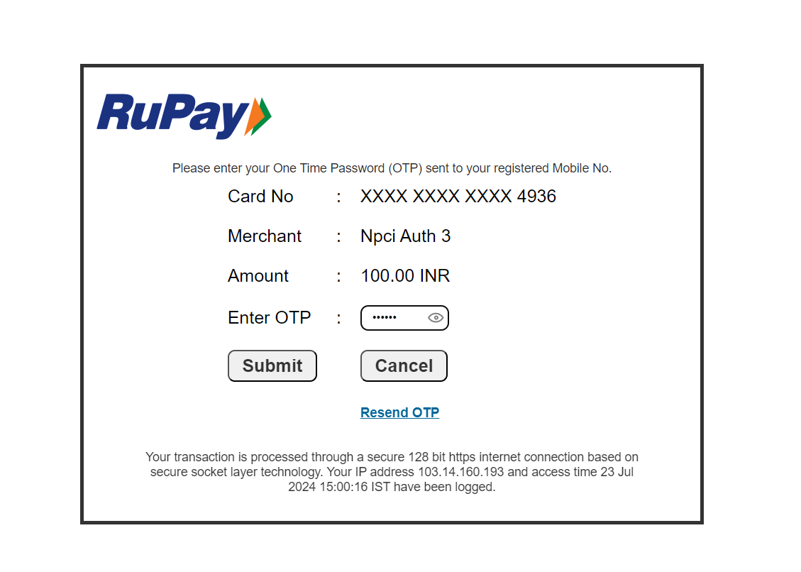 RuPay Seamless Flow Simulator